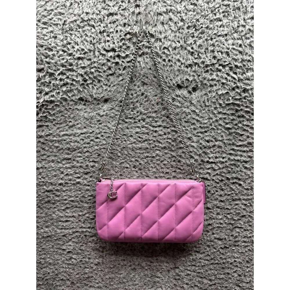 Coach Women's Quilted‎ Pillow Leather Wrislet Pouch Bag Fucshia Pink M2457-CW580